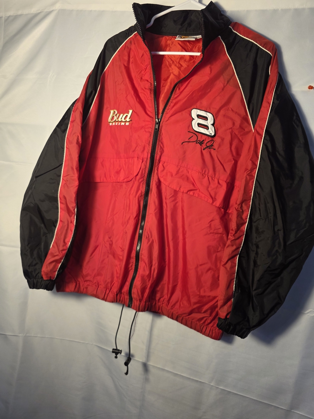 Bud Dale Jr. 8 Racing Men's Red & Black Windbreaker Jacket Signature Like New